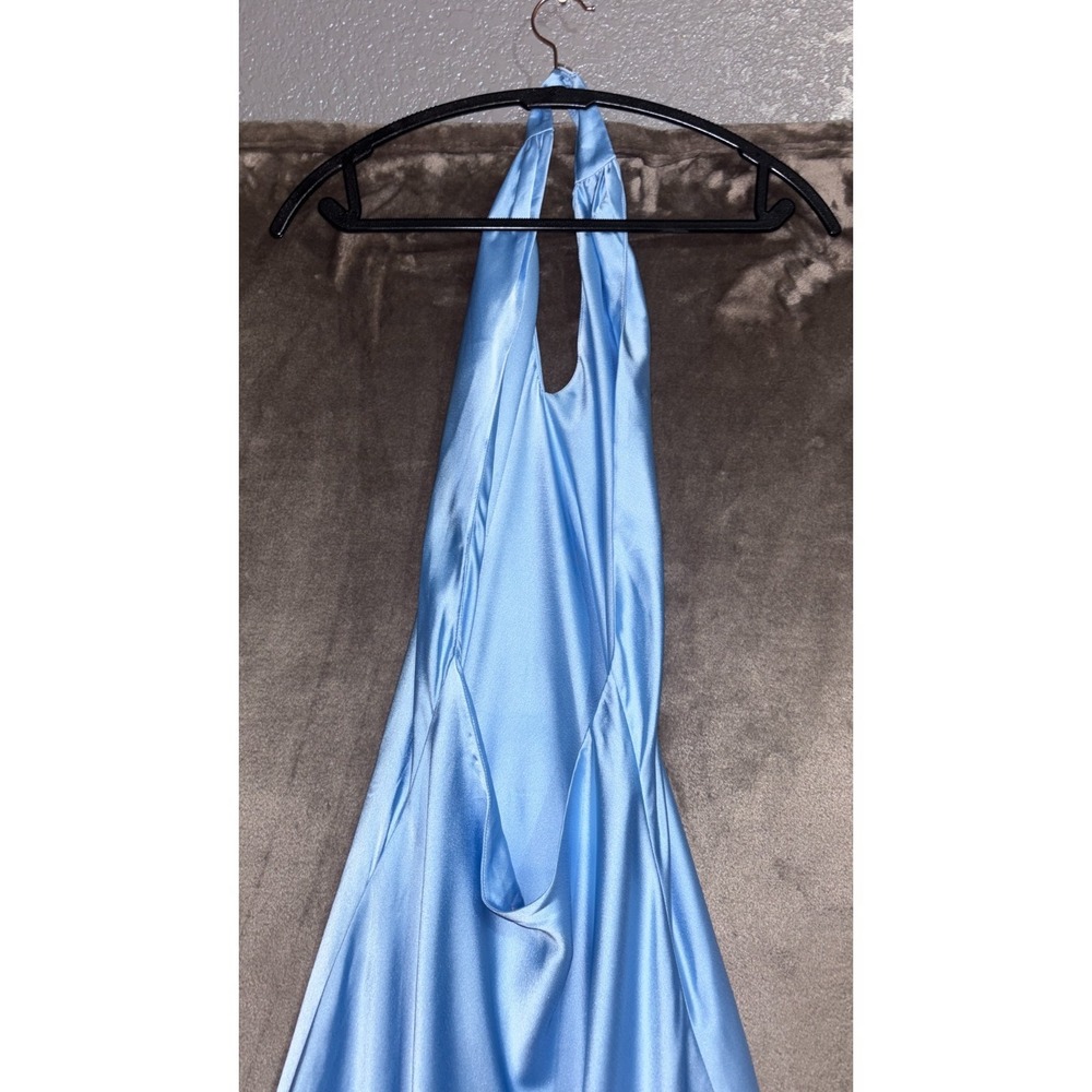 Show Me Your Mumu Jasmine Halter Maxi Dress Womens XS Steele Blue Luxe Satin - Picture 6 of 15